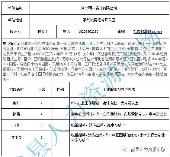 无极县最新招聘信息概览